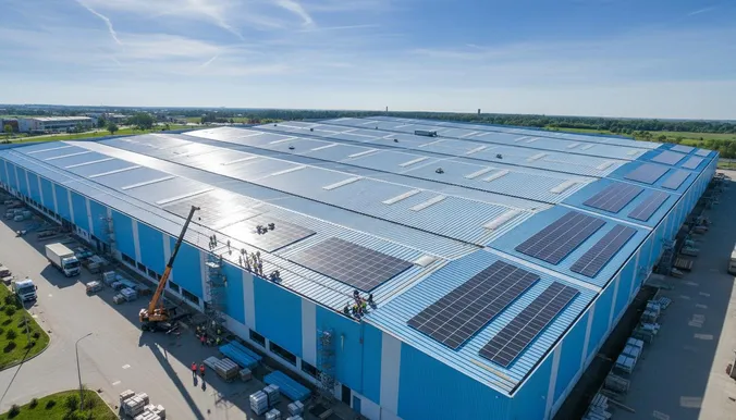 Sandviç panel çatı uygulaması görünümü